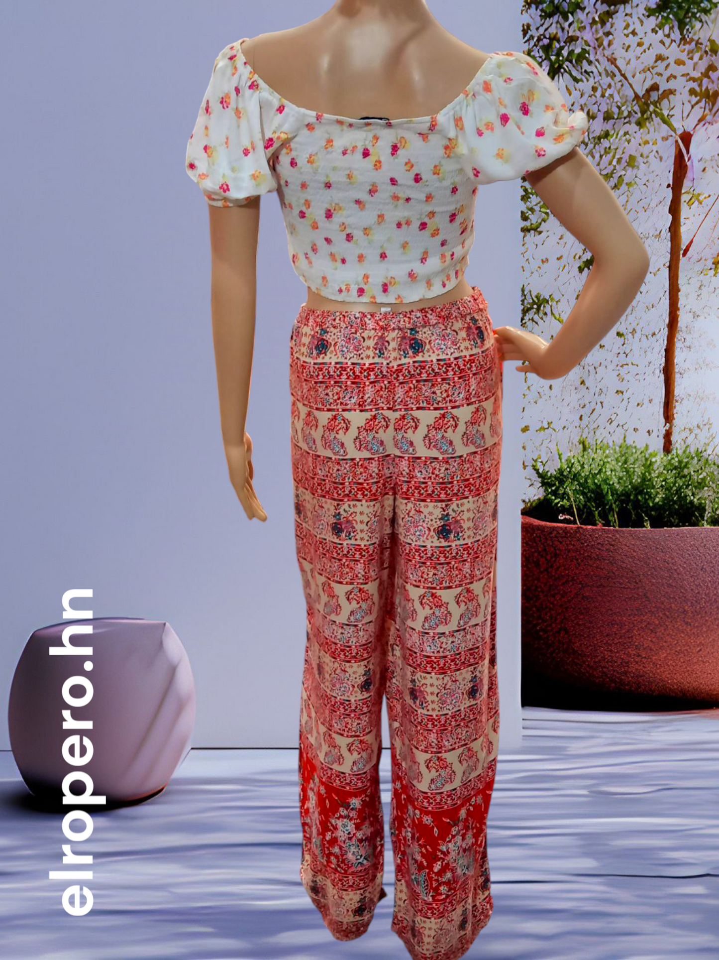 Pantalón Palazzo con bolsas laterales - XHILARATION - Talla L